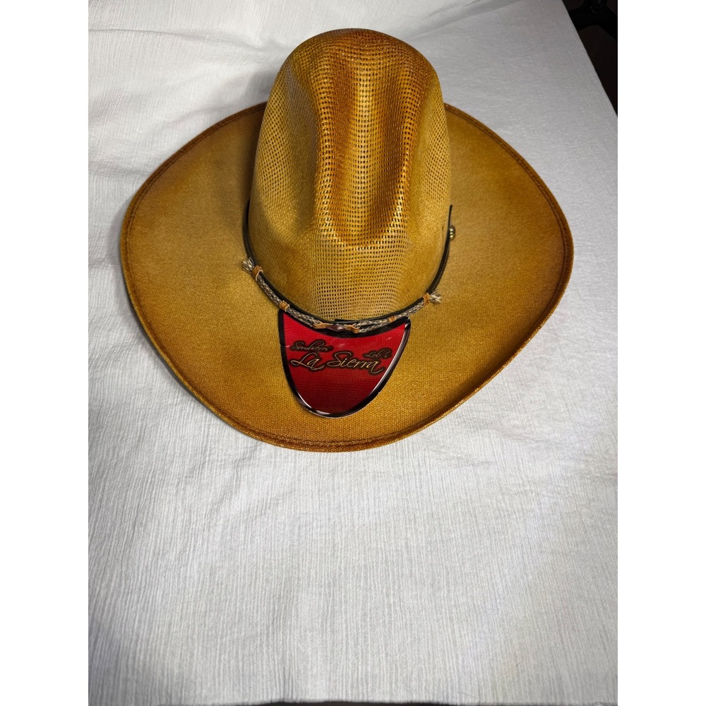 La Sierra Mens Straw Cowboy Hat Tan Western Hecho En Mexico Size Medium